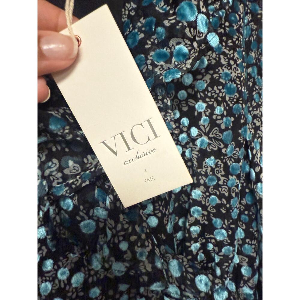 Vici Ruched Ruffle Long Sleeve Mini Dress Medium - Picture 7 of 13